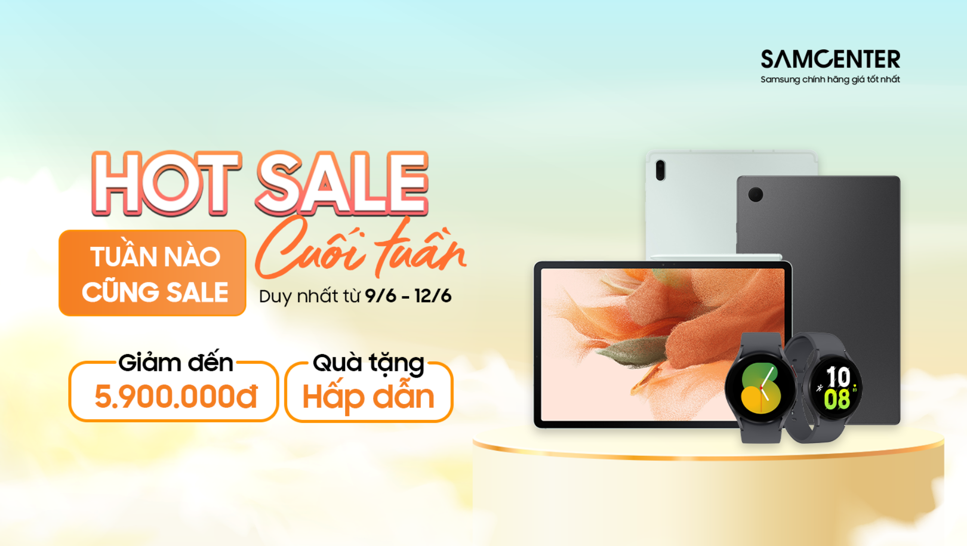 Hình ảnh cho danh mục [9/6 - 12/6] Hot Sale Cuối Tuần - Máy Tính Bảng & Đồng Hồ Deal Đỉnh Đến 42%